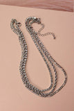 Sliver JOSSLYN RHINESTONE ROPE MULTI LAYER CHAIN NECKLACE