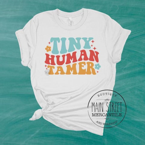 Tiny human tamer Teacher Graphic Tee -4