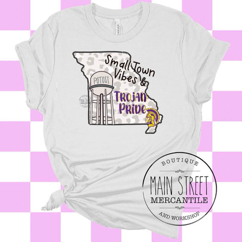 Missouri small town vibes Trojan pride Trojans graphic tee -10