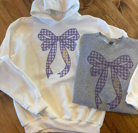 Trojans Gingham Bow Graphic Top