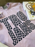 Checkered Retro Trojans Graphic Top
