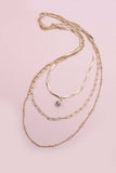 Gold SINGLE RHINESTONE PENDANT LAYER NECKLACE