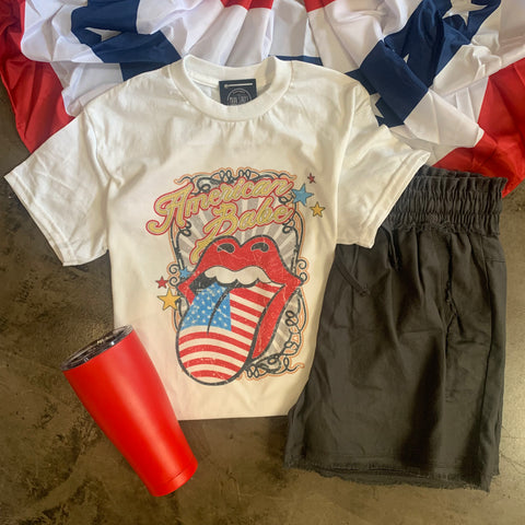 American Babe USA Tonge Graphic Top