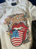 American Babe USA Tonge Graphic Top