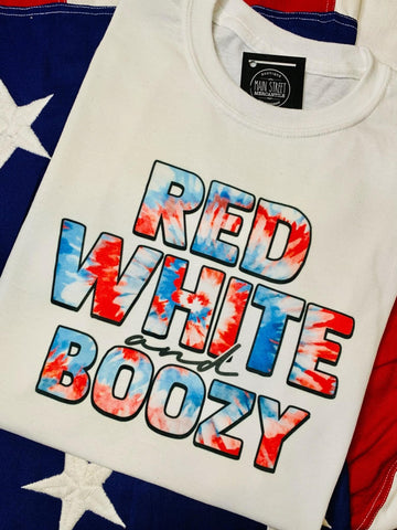 Red White and Boozy Graphic Top