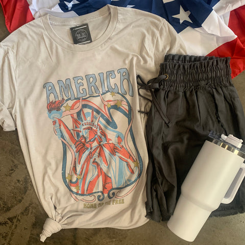 America Lady Liberty Graphic Top