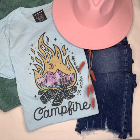 Campfire Mountain Graphic Top