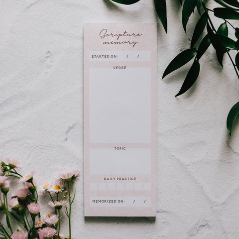 The Daily Grace Co - Scripture Memory Notepad - Blush Floral