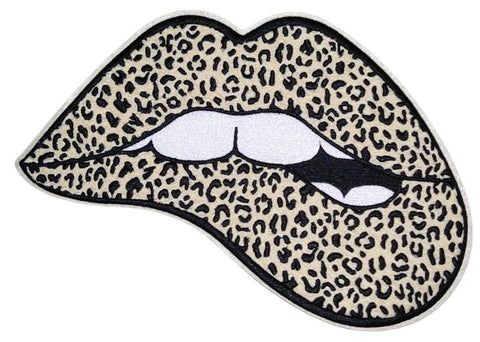 Scratch Decor - Cheetah Lips Large Chenille Iron-on Patch
