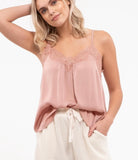 Dusty Pink Lace trim Cami